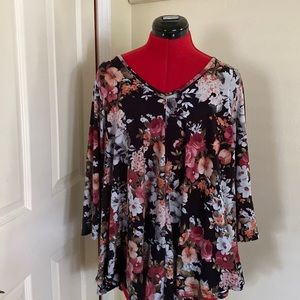 Green Envelope Los Angeles 3/4 sleeve floral top